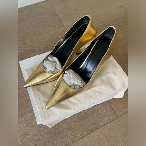 New By Far Viva Pumps Parchment Gold 37